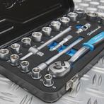 Dopsleutelset Doppen 8 t/m 24mm met 3/8" ratel van €69 voor, Ophalen, Zo goed als nieuw