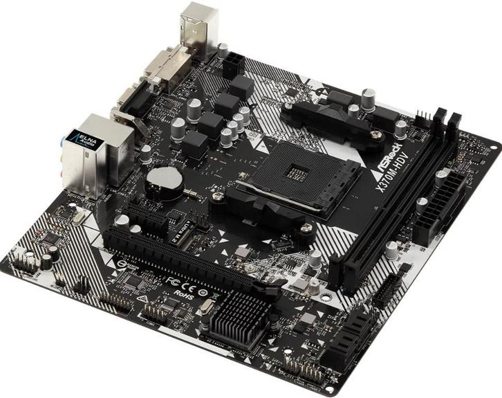 ASRock X370M-HDV R4.0 AMD AM4, Computers en Software, Moederborden, Zo goed als nieuw, AMD, DDR4, Ophalen of Verzenden