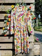 Super retro vintage lange kleurrijke bloemenjurk, Ophalen of Verzenden, Zo goed als nieuw, Maat 46/48 (XL) of groter, Onder de knie