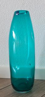 LEONARDO handgeblazen design vaas, turquoise 44cm x +/-15cm, Huis en Inrichting, Ophalen, Gebruikt, Glas, Minder dan 50 cm