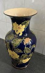 Antieke blauwe bloemenvaas, 52cm hoog groot vaas, Antiek en Kunst, Ophalen of Verzenden