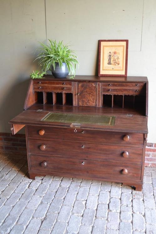 Prachtige antieke mahonie houten secretaire, bureau, buro., Antiek en Kunst, Antiek | Meubels | Tafels, Verzenden
