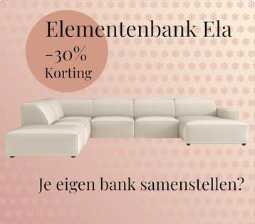 ⚠️ AANBIEDING⚠️Modulaire Bank Ela in -Bouclé/-Velvet/-Leer