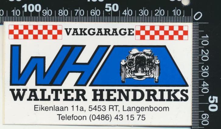 Sticker: Vakgarage Walter Hendriks - Langenboom (2), Verzamelen, Stickers, Zo goed als nieuw, Auto of Motor, Ophalen of Verzenden