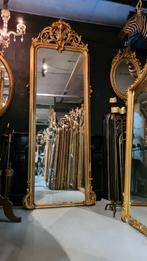 Antieke Louis Philippe spiegel metkroon..(2.55 mtr.hoog.), Ophalen of Verzenden, Rechthoekig, Minder dan 50 cm