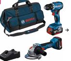 Bosch blauw accuschroefmachine + haakse slijper, Doe-het-zelf en Verbouw, Gereedschap | Boormachines, Ophalen of Verzenden, Zo goed als nieuw
