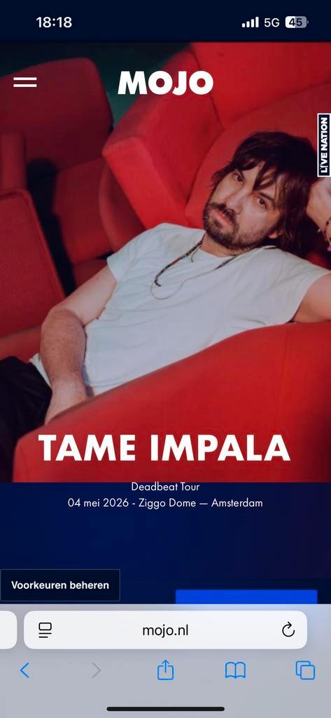 Gezocht: twee (sta) plaatsen voor Tame Impala Ziggodome, Tickets en Kaartjes, Concerten | Pop, Twee personen, Mei