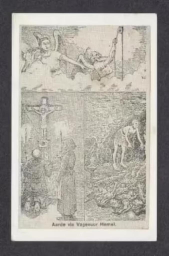 Religie Rooms Katholiek Aarde Vagevuur Hemel, voor 1920., Verzamelen, Ansichtkaarten | Themakaarten, Ongelopen, Voor 1920, Cultuur en Media