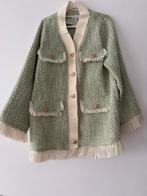 Groen/wit/beige vest met goude knoopjes (maat M/L), Ophalen, Zo goed als nieuw, Wit
