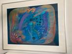 Gouache Le papillon matinal vlinder, Antiek en Kunst, Ophalen of Verzenden