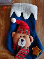 Kerstsok blauw met beer, Diversen, Kerst, Ophalen of Verzenden