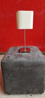 Grijs velour poef, Ophalen, Minder dan 50 cm, Vierkant, Minder dan 50 cm