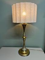 Tafellamp 2x messing sjiek mid century nieuwe kap lamp, Ophalen, Gebruikt, Mid century, 50 tot 75 cm