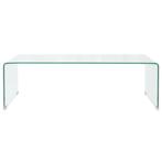 Salontafel 98x45x30 cm gehard glas transparant, 2441EA, Nieuw, Glas, Minder dan 100 cm