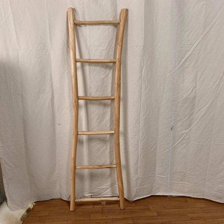 Decoratie Ladder –teakhout – 180 cm - TTM Wonen, Huis en Inrichting, Woonaccessoires | Overige, Nieuw, Ophalen of Verzenden