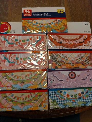 luxe papier blokken met glitter 9 stuks plus extra  beschikbaar voor biedingen