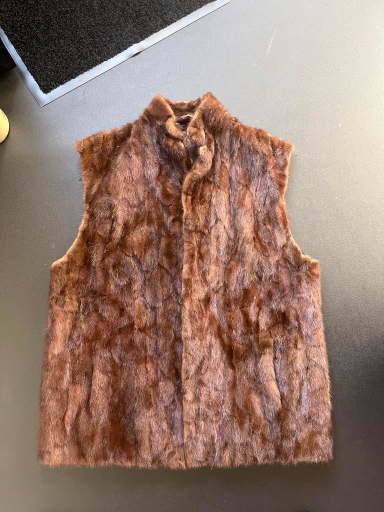 Bontjas Bodywarmer XL Dames/Heren - Goede Staat, Ophalen of Verzenden, Gedragen, Maat 46/48 (XL) of groter, Bruin