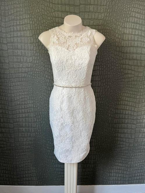 Korte trouwjurk, mt 36, Kleding | Dames, Trouwkleding en Trouwaccessoires, Nieuw, Trouwjurk, Wit, Ophalen