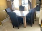 Etentafel met stoelen, Huis en Inrichting, Tafels | Eettafels, Ophalen, 100 tot 150 cm, Eikenhout, 50 tot 100 cm