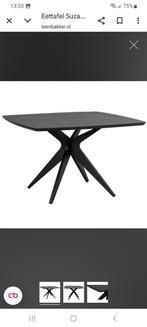 Eettafel Suzanne 120x120 - Zwart houtlook, metalen onderstel, Overige materialen, Vierkant, Nieuw, Ophalen of Verzenden