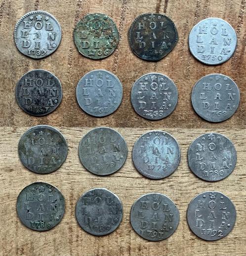 setje 2 stuiver stukken / wapenstuiver Hollandia, Postzegels en Munten, Munten | Nederland, Setje, Vóór koninkrijk, Ophalen
