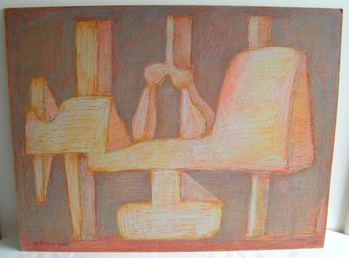 Hubert Bekman afbl vogel bijzonder fraai NHS (Acrylverf)1968, Antiek en Kunst, Kunst | Schilderijen | Abstract, Verzenden
