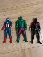 3 Marvel actiefiguren: Captain America, Hulk, Spider-Man, Ophalen, Gebruikt