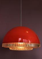 Originele vintage hanglamp, rood, retro design, Kunststof, Ophalen of Verzenden, Zo goed als nieuw