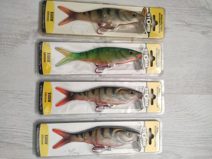 Set van 4 Storm Kickin' Minnows ( kunstaas ), Watersport en Boten, Hengelsport | Roofvissen, Nieuw, Overige typen, Ophalen of Verzenden