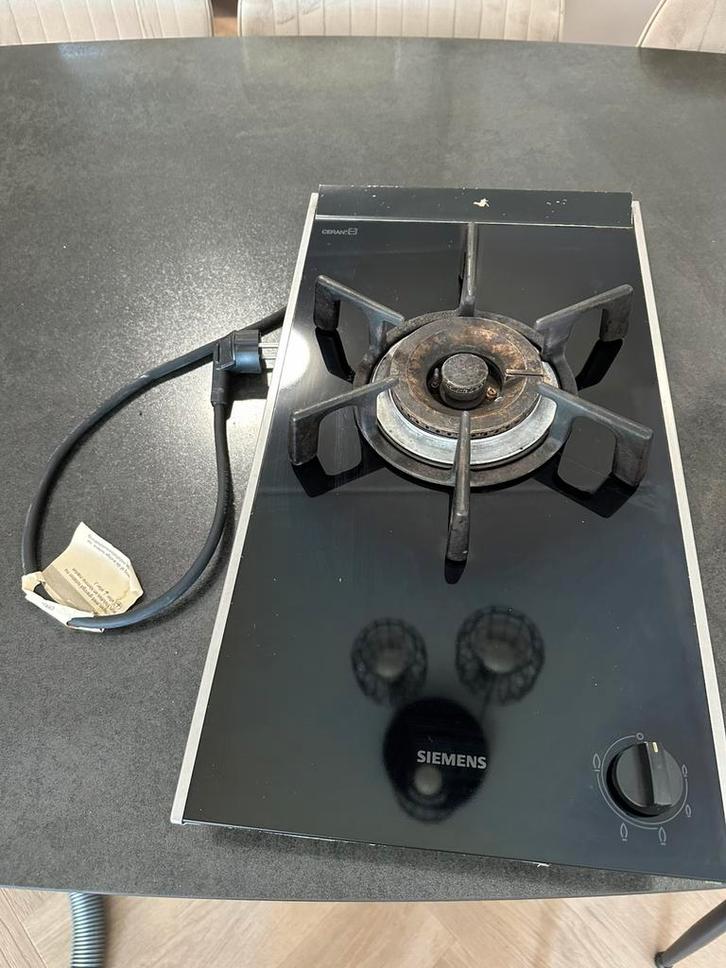 Siemens wok  inbouwkookplaat op gas, Witgoed en Apparatuur, Kookplaten, Gebruikt, Inbouw, Gas, 3 kookzones of minder, Ophalen of Verzenden