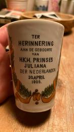 Herinneringsbeker geboorte Prinses Juliana 1909, Verzamelen, Koninklijk Huis en Royalty, Ophalen of Verzenden, Gebruikt, Nederland