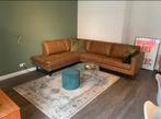 Trendhopper hoekbank microleer cognac kleur, Huis en Inrichting, Ophalen, Gebruikt, Vierpersoons of meer, Leer