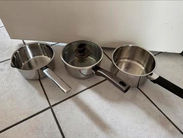 3 hele fijne steelpannen maat 17cm beschikbaar voor biedingen