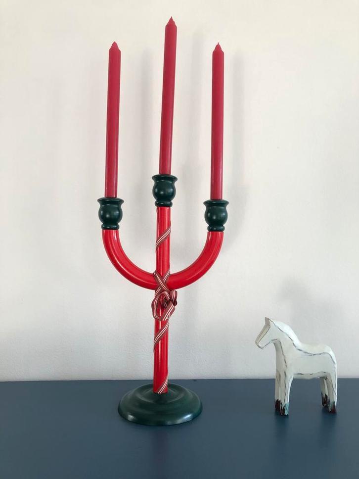 Diverse vintage kerst accessoires kandelaren uit Zweden, Diversen, Kerst, Gebruikt, Ophalen of Verzenden
