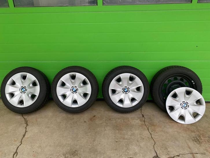 BMW Winterbanden met Velgen & Wieldoppen, Auto-onderdelen, Banden en Velgen, Banden en Velgen, Winterbanden, 16 inch, 195 mm, Personenwagen