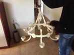 Brocante, ijzeren kaarsen kroonluchter., Ophalen of Verzenden, Gebruikt, Overige materialen, Brocante/antiek.