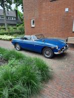 MG B 1.8   (Bj 1971) Blauw Roadster chroom en Spaakwielen, Zwart, Cabriolet, Blauw, Leder