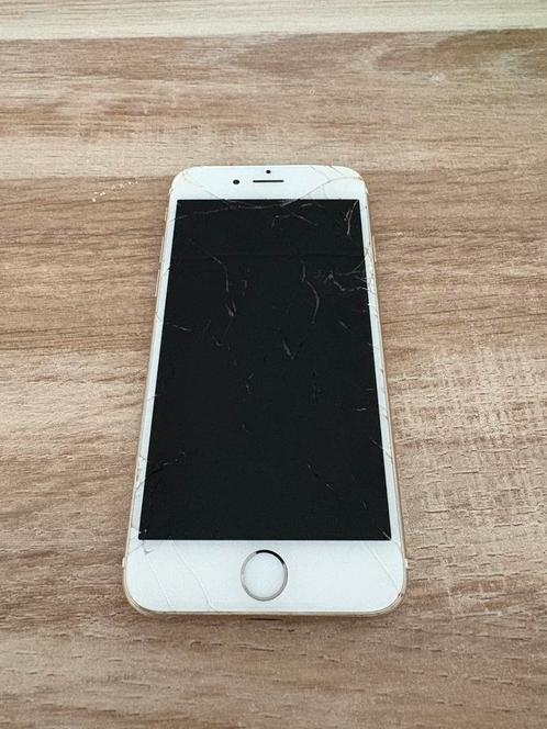 iPhone 6 – 16GB Rose Gold (met gebarsten scherm, Telecommunicatie, Mobiele telefoons | Apple iPhone, Gebruikt, 16 GB, Zonder abonnement