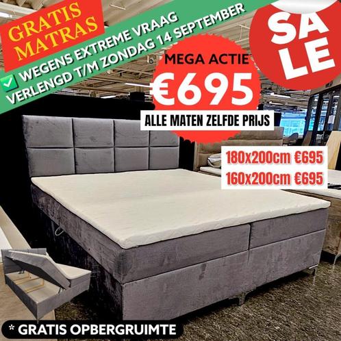 Korting Boxspring Opbergruimte Alle Maten Gratis Matras Sale, Huis en Inrichting, Slaapkamer | Boxsprings, Nieuw, 180 cm, 200 cm