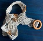 Gevlochten riem creme met bruine kraaltjes; 117,5 x 6 cm, Ophalen of Verzenden, Zo goed als nieuw, 100 cm of meer, 5 cm of meer