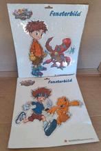 2 grote Digimon raam stickers Japan anime/manga 34cm x 30cm, Ophalen of Verzenden, Zo goed als nieuw, Strip of Tekenfilm