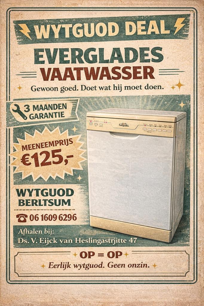 Everglades vaatwasser - vrijstaand - garantie - afhaalprijs, Witgoed en Apparatuur, Vaatwasmachines, Refurbished, Vrijstaand, 85 tot 90 cm