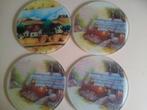 4 Engelse glazen onderzetters, Ophalen of Verzenden, Glas, Overige stijlen, Glas of Glazen