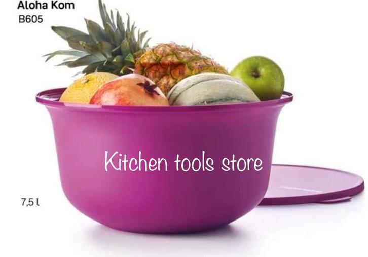 Tupperware Aloha kom 7,5L mixkom deegkom superkom voorraad, Huis en Inrichting, Keuken | Tupperware, Nieuw, Bak of Kom, Paars