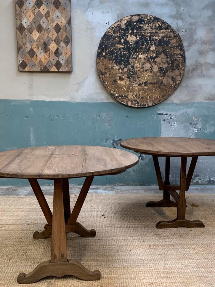 Twee prachtige Franse antieke wijntafels,tables vigneronnes., Antiek en Kunst, Antiek | Meubels | Tafels, Ophalen