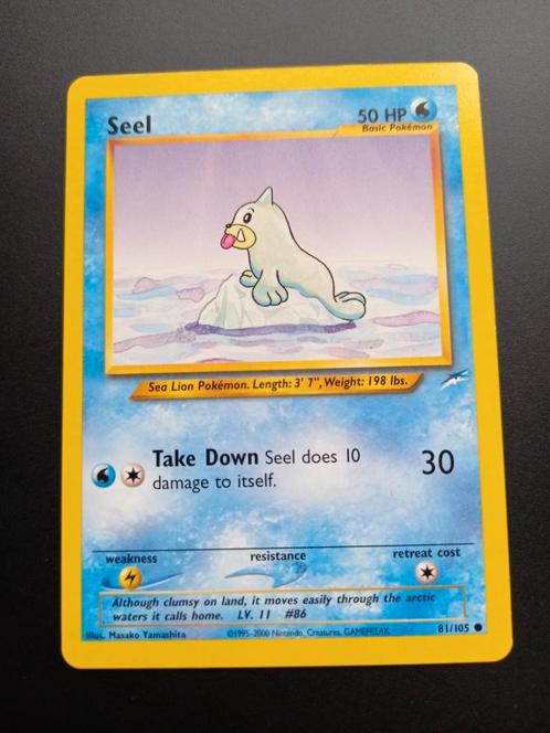 Seel 81/105 Neo Destiny, Hobby en Vrije tijd, Verzamelkaartspellen | Pokémon, Zo goed als nieuw, Losse kaart, Ophalen of Verzenden