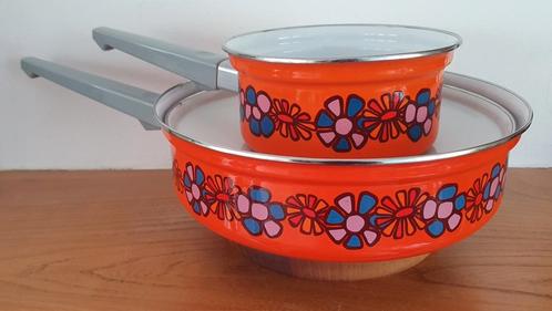 Retro Brabantia Diane steelpan en hapjespan met deksel., Verzamelen, Retro, Huis en Inrichting, Ophalen of Verzenden
