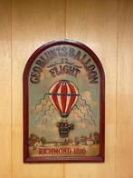 Houten wandbord Geo Blunts balloon flight, Ophalen