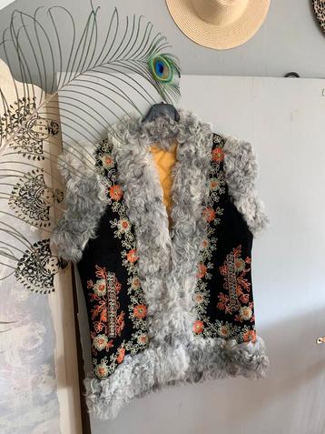 Vintage bohemian waistcoat M afghaans gilet embroidery beschikbaar voor biedingen