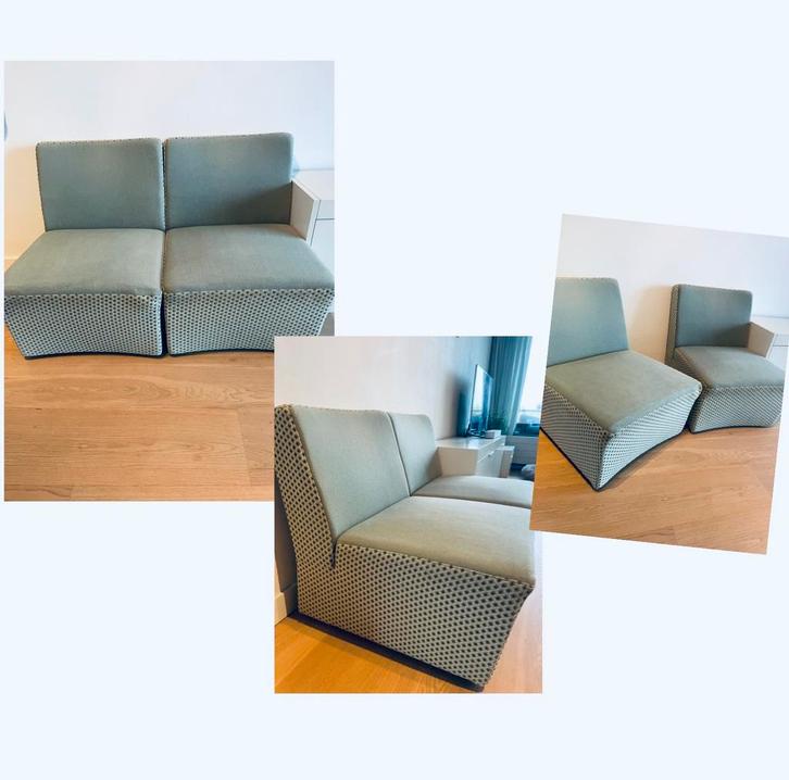 Origineel Ahrend Mileto bankje/2 stoelen van Mobitec, Huis en Inrichting, Banken | Sofa's en Chaises Longues, Gebruikt, Tweepersoons